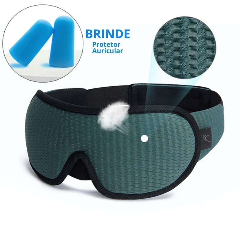 Máscara de dormir 3D com alça ajustável - SleepComfort super confortável para casa e viagem